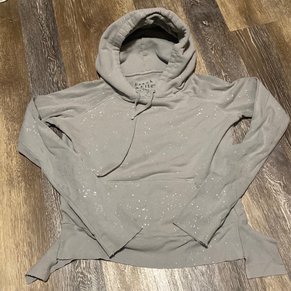 Frank & Eileen asymmetrical hem splatter paint hoodie size s